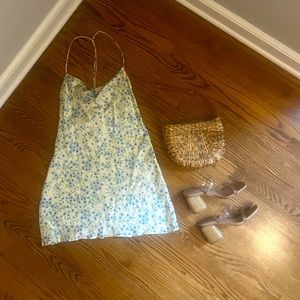 Zara-Spring/Summer dress/ Blue-Green- Medium